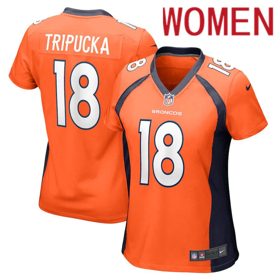 Women Denver Broncos #18 Frank Tripucka Nike Orange Retired Player NFL Jersey->women nfl jersey->Women Jersey